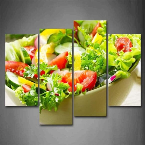 Salad Vegetable Wall Art Food Canvas for Dining Room Kitchen Painting